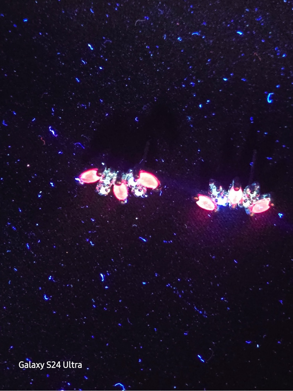 Vintage 14K Gold Marquise Ruby & Diamond Cluster Earring Set Left Right no backs - Picture 6 of 6